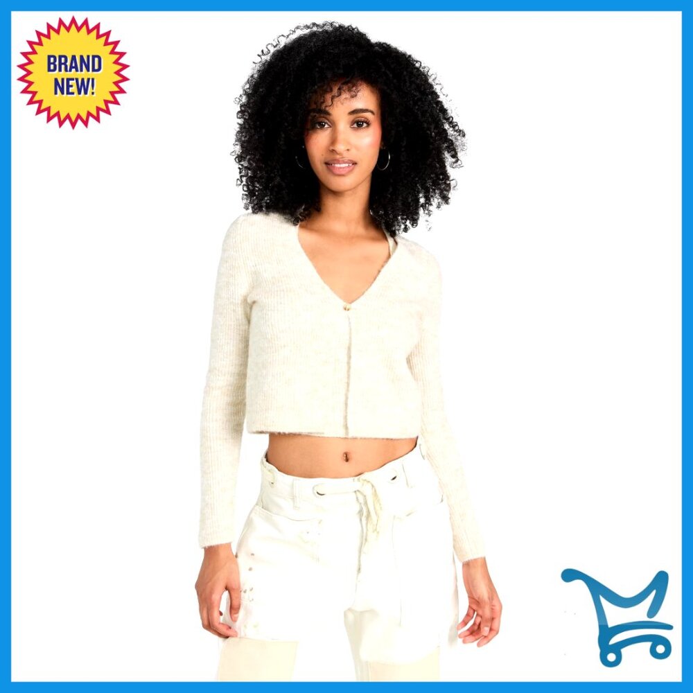 Cropped V-Neck Cardigan Set With Halter Top, Wool Blend